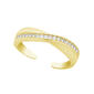 Barefootsies Gold Plated Cubic Zirconia Twist Adjustable Toe Ring - image 1