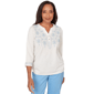 Petites Alfred Dunner St. Augustine Medallion Embroidered Ruched - image 1