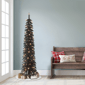 Puleo International Pre-Lit Black Alpine Pencil Christmas Tree - image 2