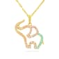 Forever New 18kt. Gold Plated Rainbow CZ Elephant Pendant - image 1