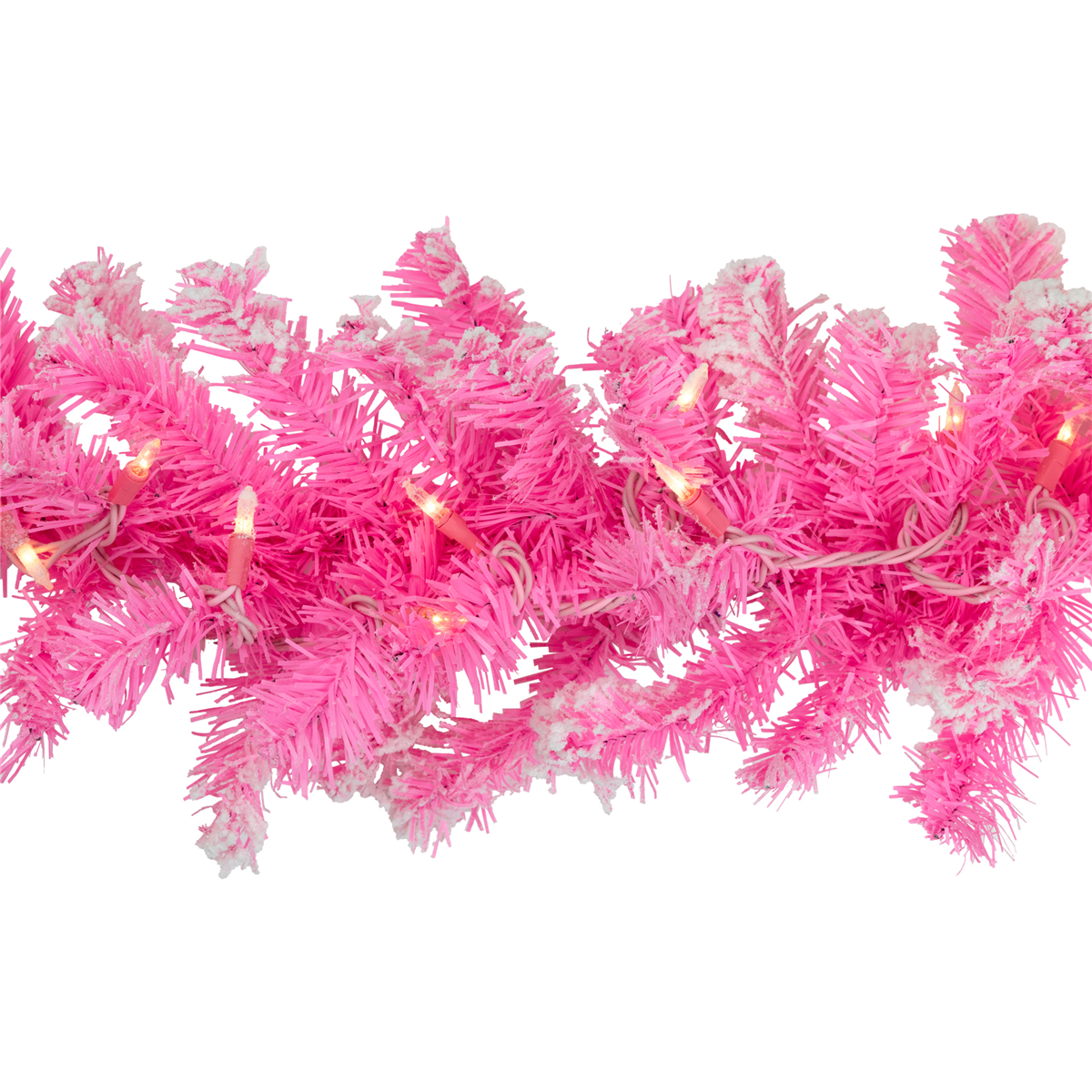 Northlight 9ft. Pink Artificial Flocked Pine Christmas Garland