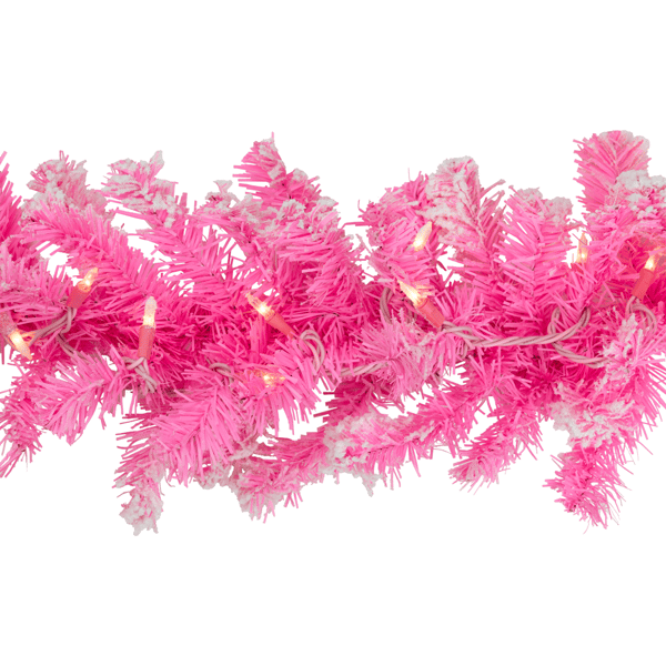 Northlight 9ft. Pink Artificial Flocked Pine Christmas Garland