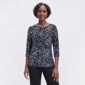 Petite Emily Daniels 3/4 Sleeve Starburst Dot Textured Blouse - image 1
