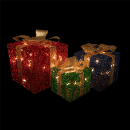 Northlight Red Blue & Green Gift Boxes Christmas Decor - Set of 3