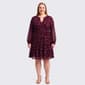 Plus Size Perceptions Long Sleeve Floral Chiffon Babydoll Dress - image 1