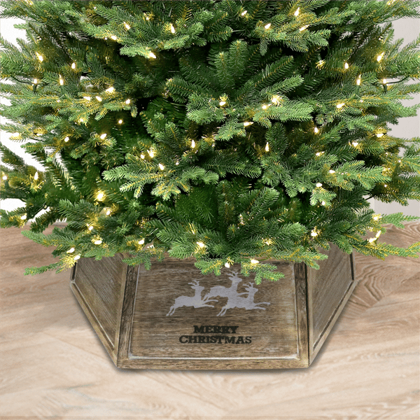 Puleo International 6ft. - 9ft. Wood Christmas Tree Collar