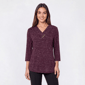 Womens Hasting & Smith 3/4 Sleeve Pleat Crossover V-Neck Tee - image 2