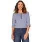 Womens Democracy Elbow Roll Cuff Sleeve 1/4 Button Blouse - image 1