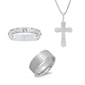 Mens Iron Saints Faith Silver Lord’s Prayer Engraved 3pc. Set - image 16