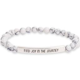 Beautiful Blessings Beaded Stretch Bracelet with Silver Joy Bar