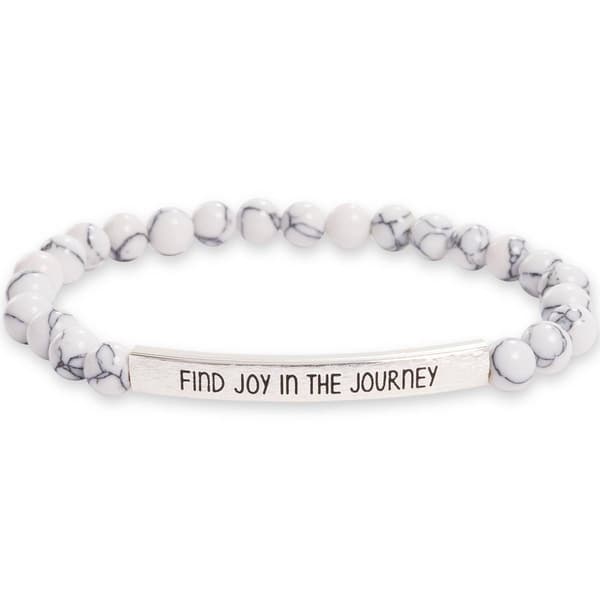Beautiful Blessings Beaded Stretch Bracelet with Silver Joy Bar - image 
