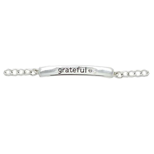 Silver-Tone Plated Grateful ID Bracelet - image 