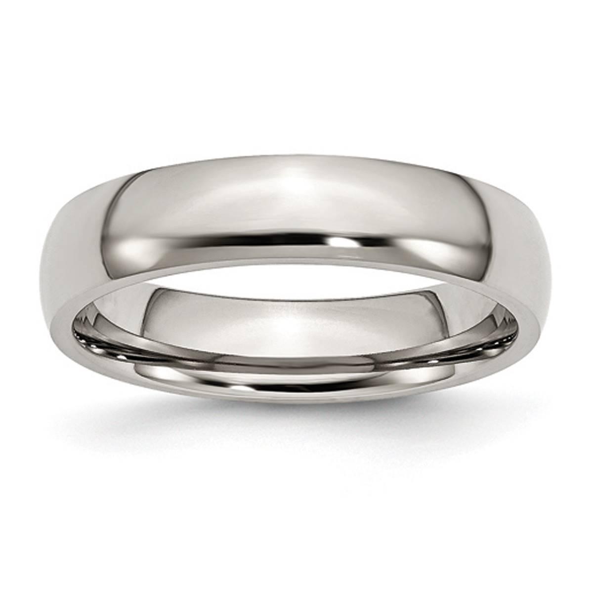 Mens Gentlemen’s Classics™ 5mm Steel Polished Wedding...