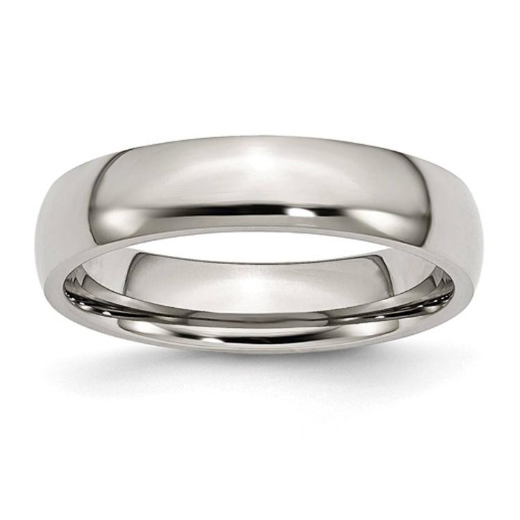 Mens Gentlemen's Classics(tm) 5mm Steel Polished Wedding Band