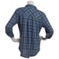 Plus Size Emily Daniels 3/4 Sleeve Plaid Hacci Blouse - Denim - image 3