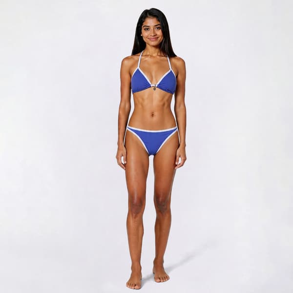 Juniors Mykonos Blue 2pc Blue Triangle Bikini with Charms Set