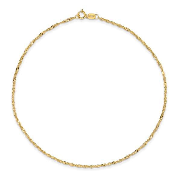Gold Classics&#40;tm&#41; 1.4mm. 14k Gold Singapore Chain Anklet