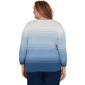 Plus Size Alfred Dunner Tuscany Ombre Stripe Floral Sweater - image 2