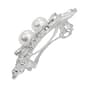 Roman Silver-Tone Crystal and Pearl Hair Barrette - image 2