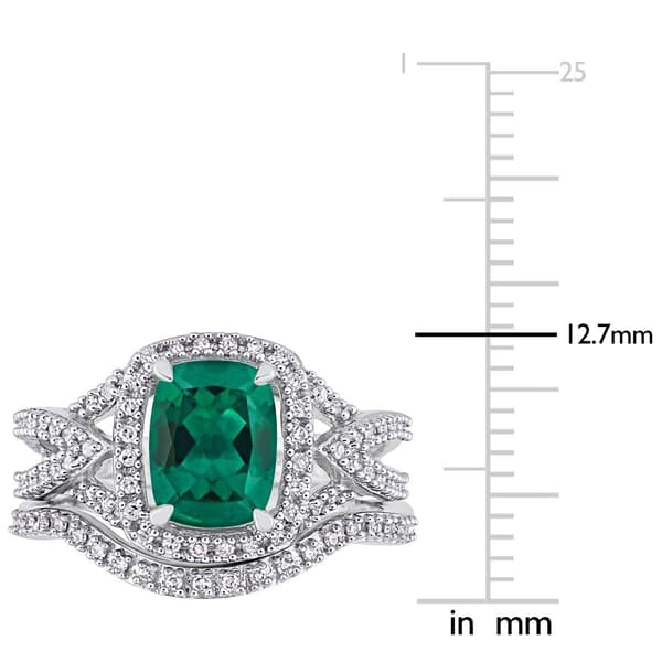 Gemstones Classics&#8482; 10kt. White Gold Lab Created Emerald Ring