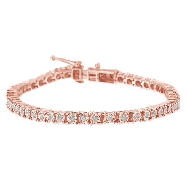 Diamond Classics&#40;tm&#41; Rose Plated Rose-cut Tennis Bracelet - image 