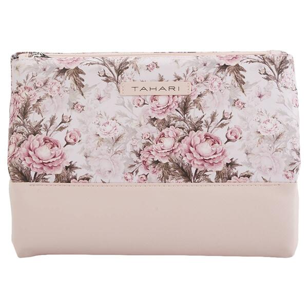Tahari Pyramid Floral Cosmetic Case - image 