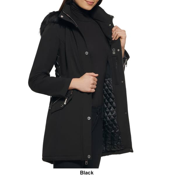 Womens GUESS Softshell Walker w/Faux Fur Hood