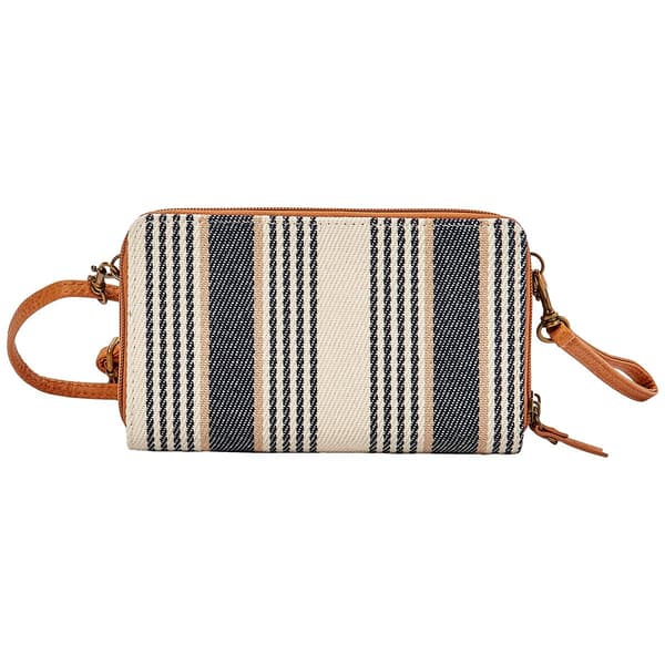 Womens Bueno Striped Canvas Crossbody Wallet
