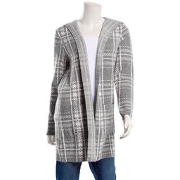 Womens Love Scarlett Long Sleeve Houndstooth Hooded Cardigan