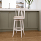 HH2 Home Savana White Wood Swivel Bar Height Stool - image 1