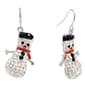 Athra Silver Plated Crystal Snowman Drop Earrings - image 1