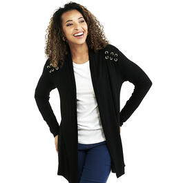 Womens Cure Open Front Cardigan with Grommets