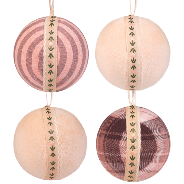 Northlight 4pc. Plaid & Striped Christmas Ball Ornaments