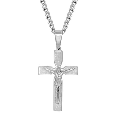 Mens Gentlemen's Classics&#40;tm&#41; Stainless Steel Crucifix Necklace - image 