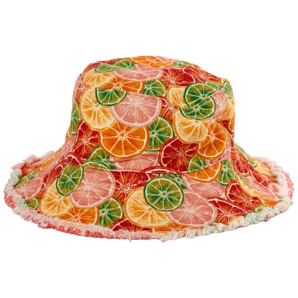 Womens Steve Madden Reversable Citrus Canvas Bucket Hat