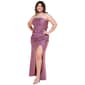 Juniors Plus Emerald Sundae Satin Strapless Ruched Sheath Dress - image 4