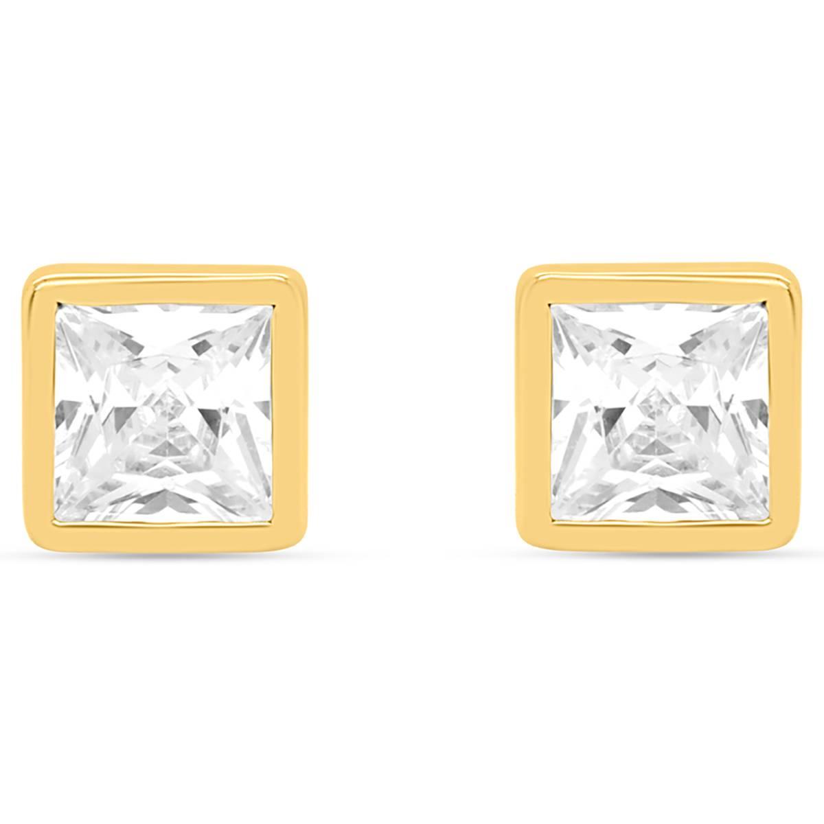 Nova Star® Gold Plated Sterling Silver Lab Grown Diamond Earrings