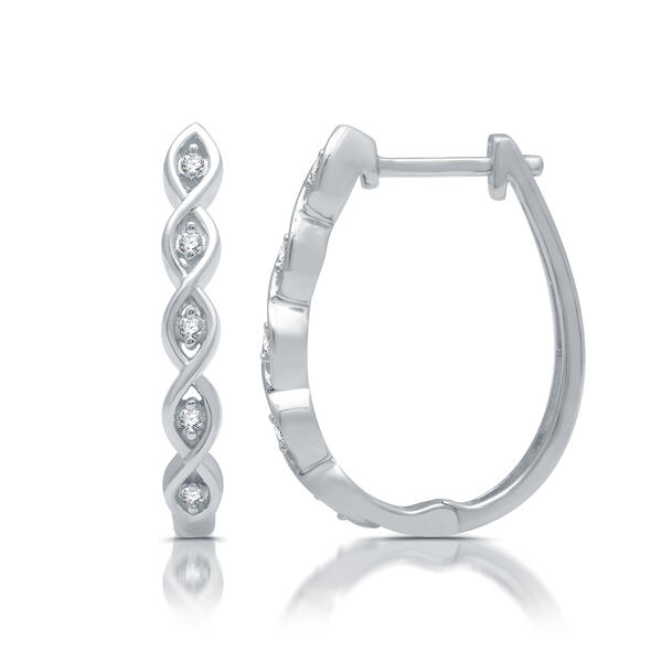 Diamond Classics&#8482; Sterling Silver 1/10ctw. Hoop Earrings