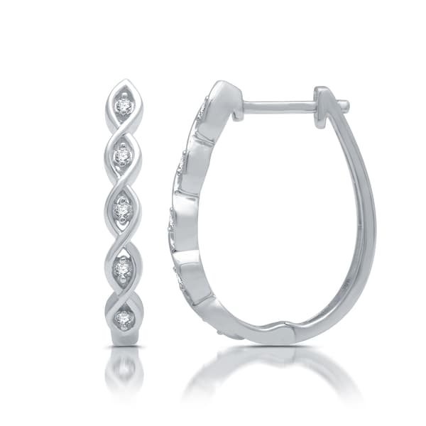 Diamond Classics™ Sterling Silver 1/10ctw. Hoop Earrings