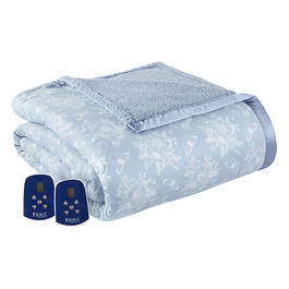 Micro Flannel&#40;R&#41; Reverse to Sherpa Toile Heated Blanket
