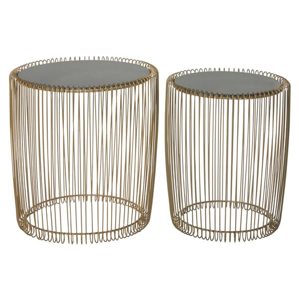 9th & Pike(R) Gold Metal Contemporary Accent Table - Set of 2 - image 