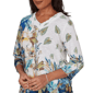 Petite Alfred Dunner Indigo Girls 3/4 Sleeve Floral Blouse - image 5