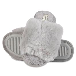 Womens Jessica Simpson High Plush Bunny Fur Slippers