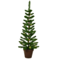 Santa''s Workshop 3ft. Pre-Lit Warm White Green Slim Potted Tree - image 1
