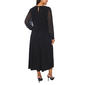 Plus Size MSK Long Rhinestone Sleeve V-Neck Midi Dress - image 2