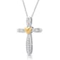 Nova Star® Two-Tone Gold 1/10ctw. Lab Grown Diamond Cross Pendant - image 2