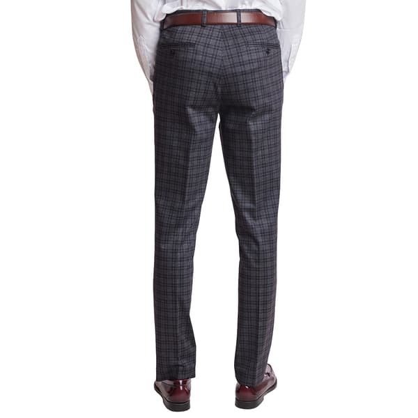Mens Paisley & Gray® Plaid Dress Pants - Grey/Burgundy