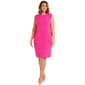 Plus Size Kasper Cap Sleeve Solid Sheath Dress w/Notch Neck - image 1