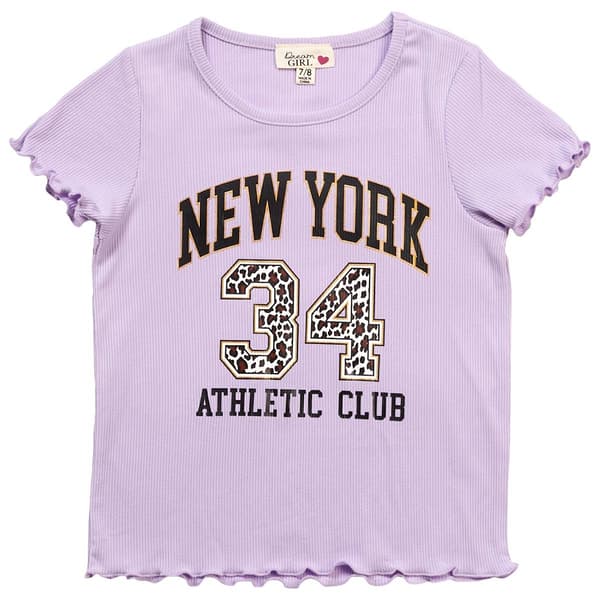 Girls (7-16) Dream Girl Short Sleeve Lettuce Edge New York Tee