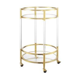 Convenience Concepts Royal Crest 2-Tier Round Glass Bar Cart